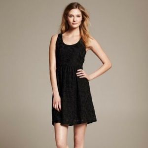 BR fit and flare lace overlay dress